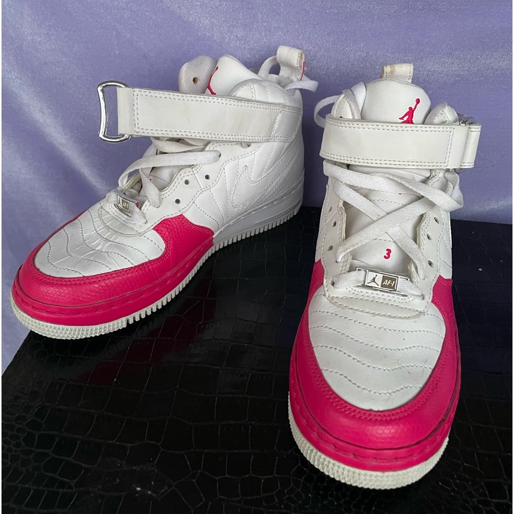 NIKE AIR JORDAN AF1 SNEAKERS WHITE/PINK Girls SIZE 6